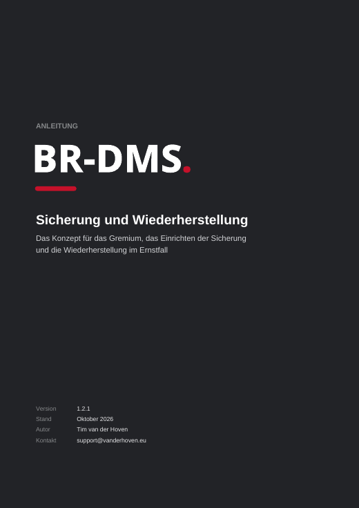 Deckblatt der Anleitung Sicherung und Wiederherstellung